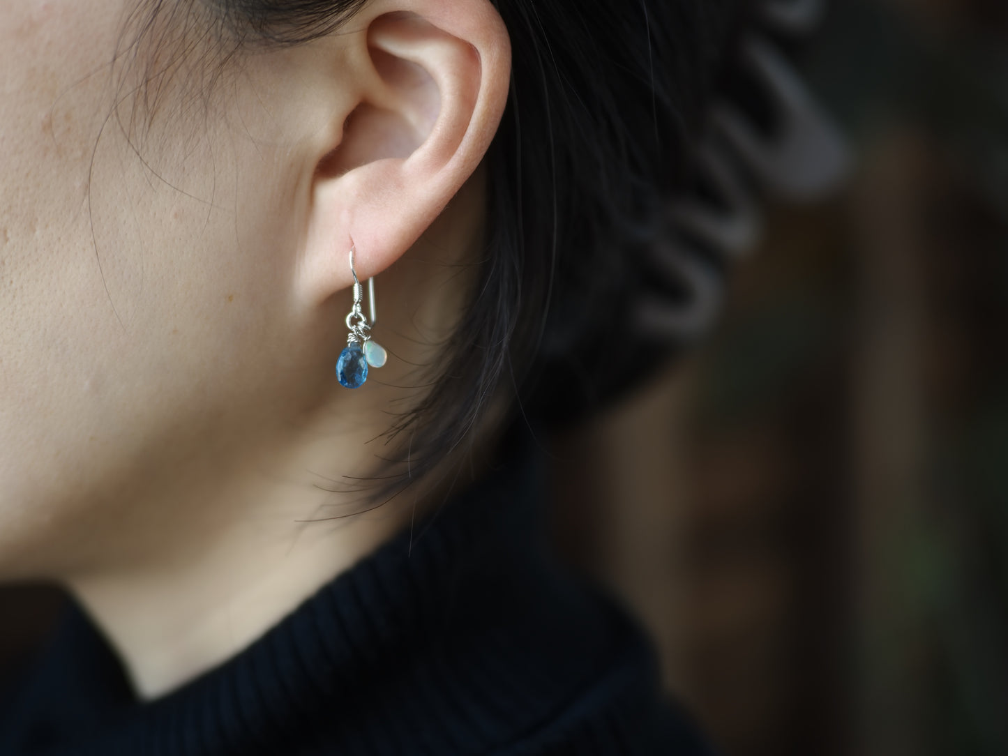 -'Santa Maria' Aquamarine・Opal- hooks
