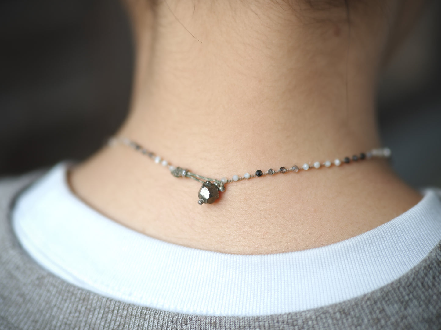 -Citrine・Scapolite- braid choker