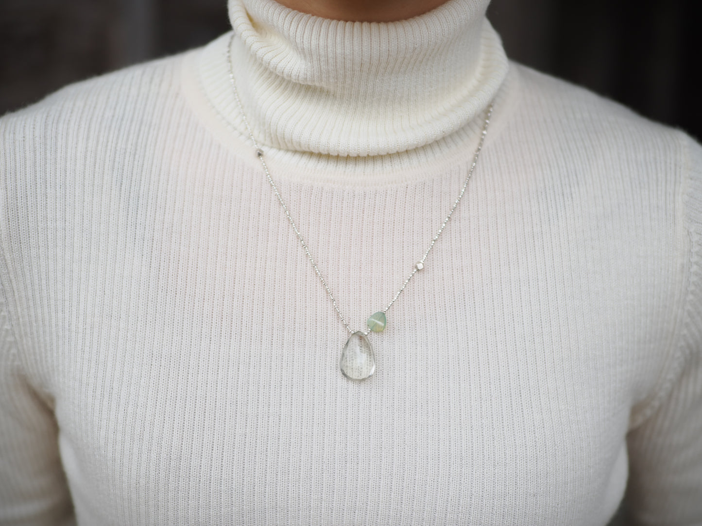 -Green amethyst・Green opal- silver