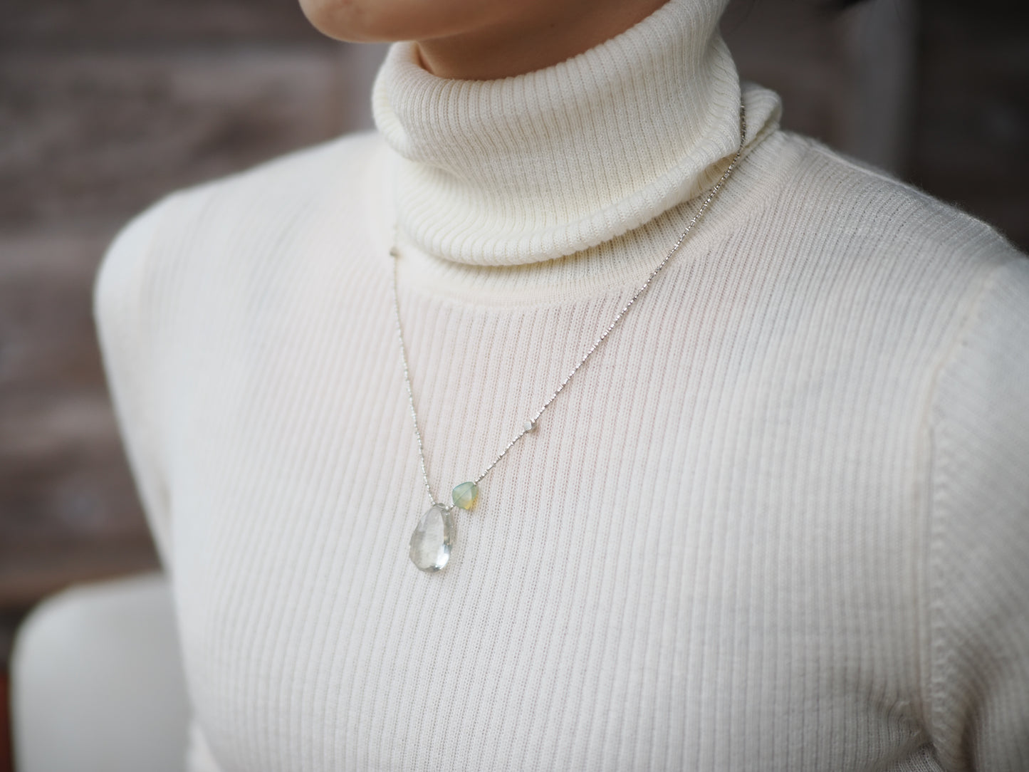 -Green amethyst・Green opal- silver