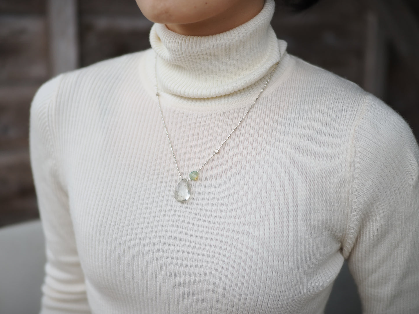 -Green amethyst・Green opal- silver