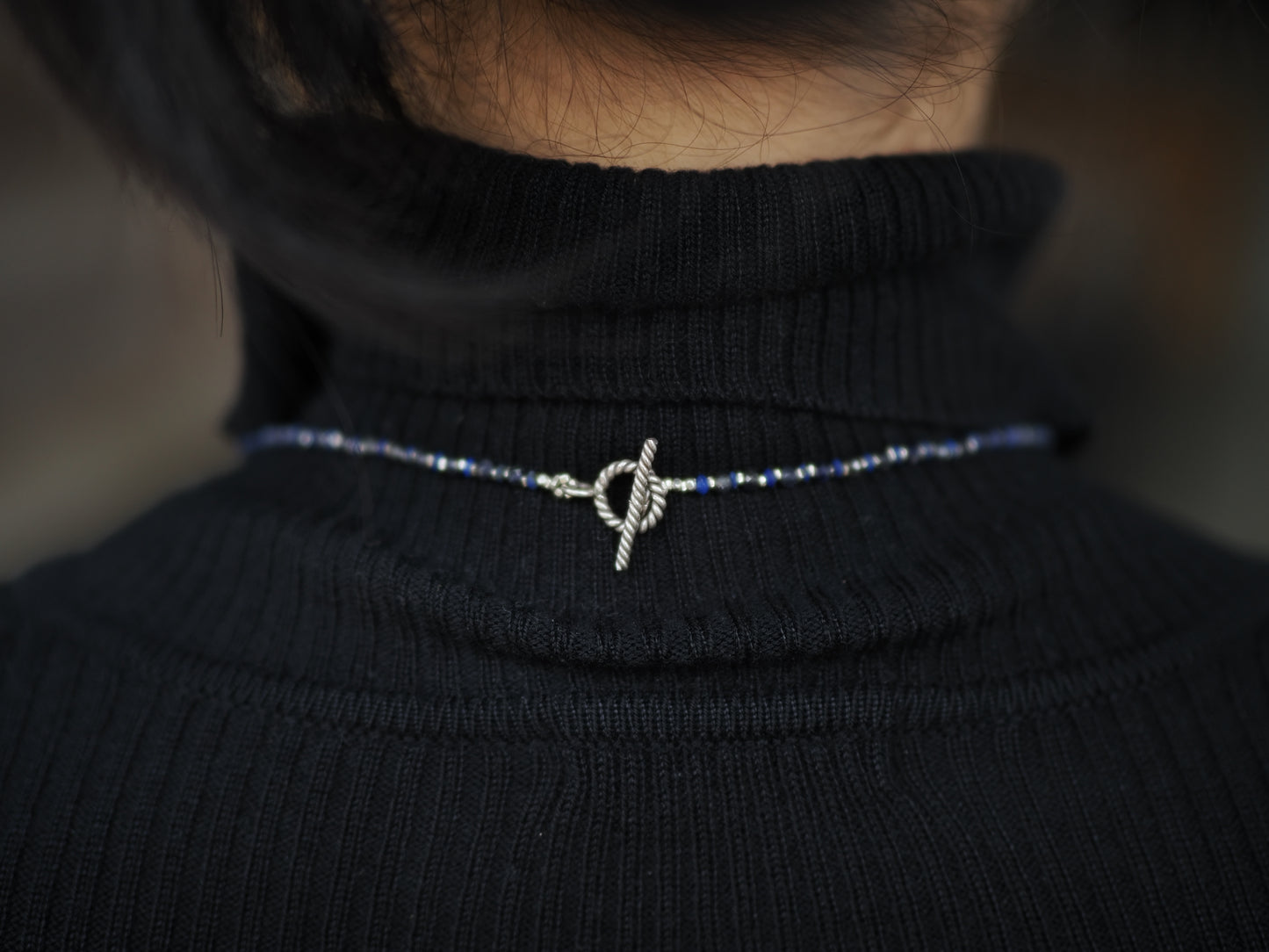 -India silver- beads line pendant