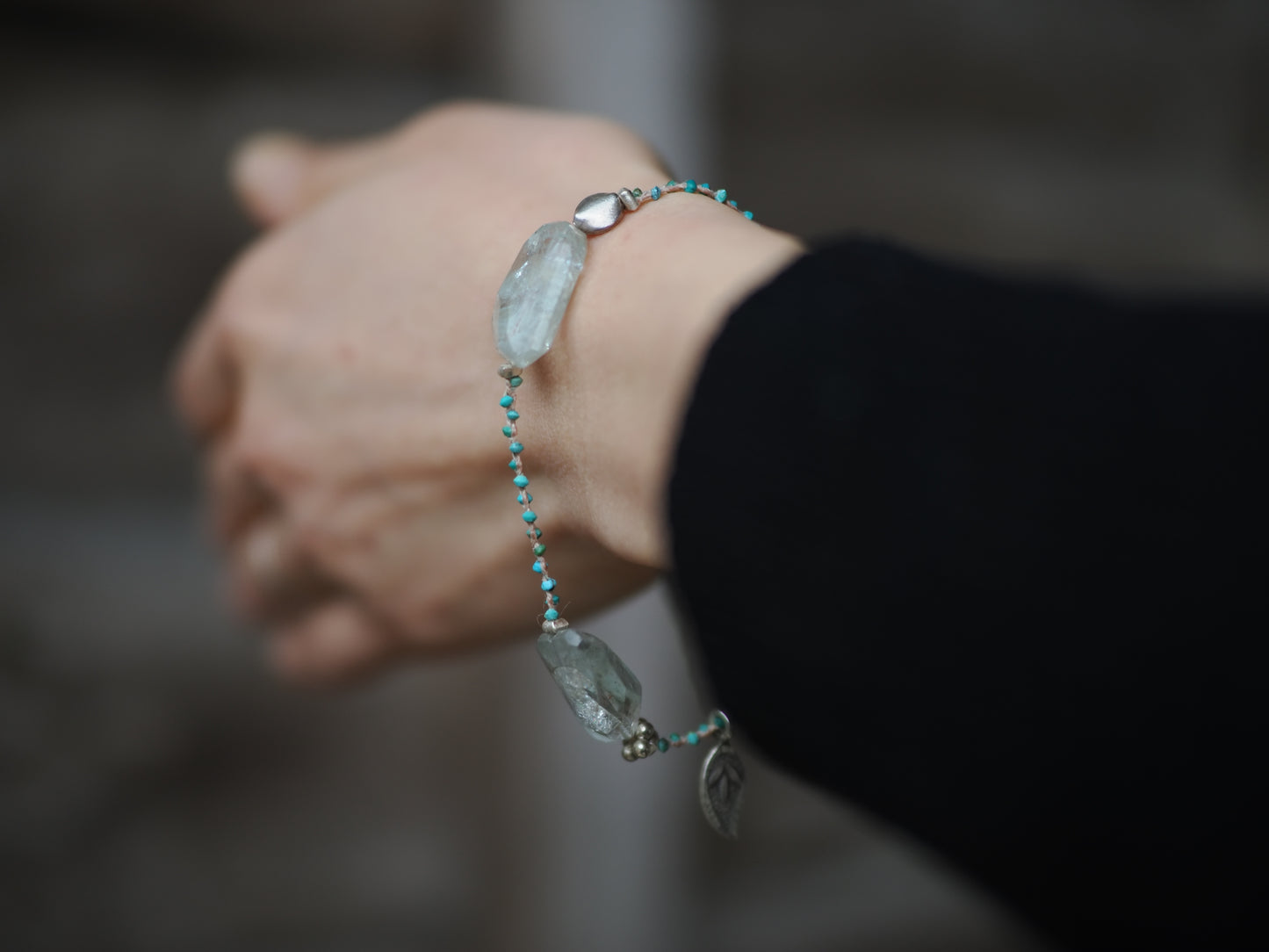 -Aquamarine- turquoise braid