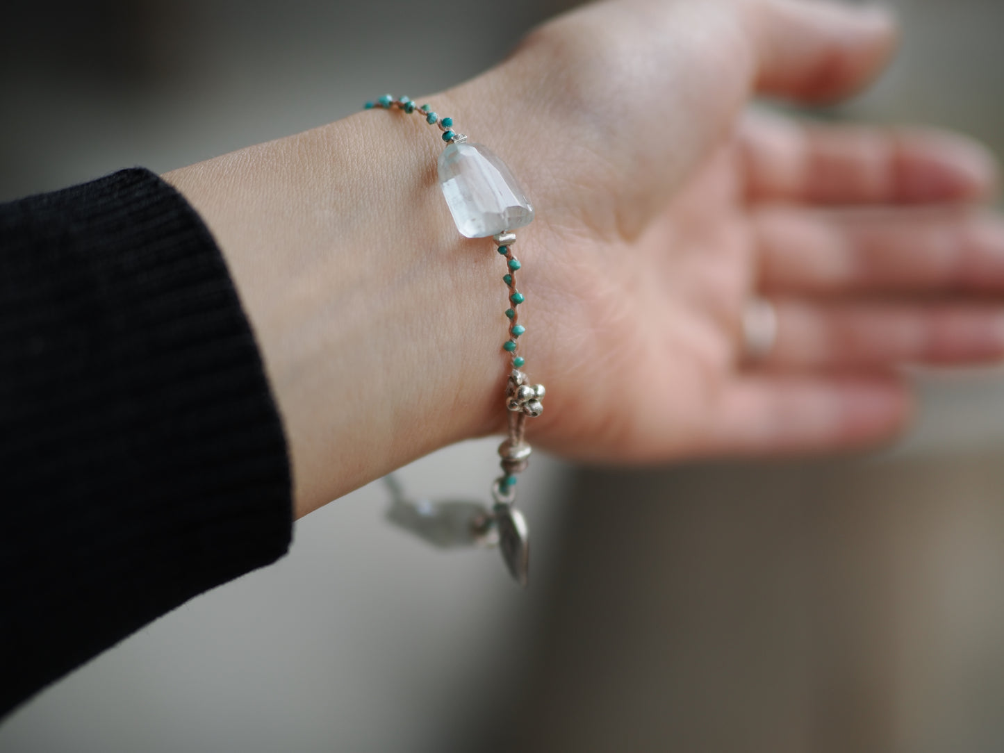-Aquamarine- turquoise braid
