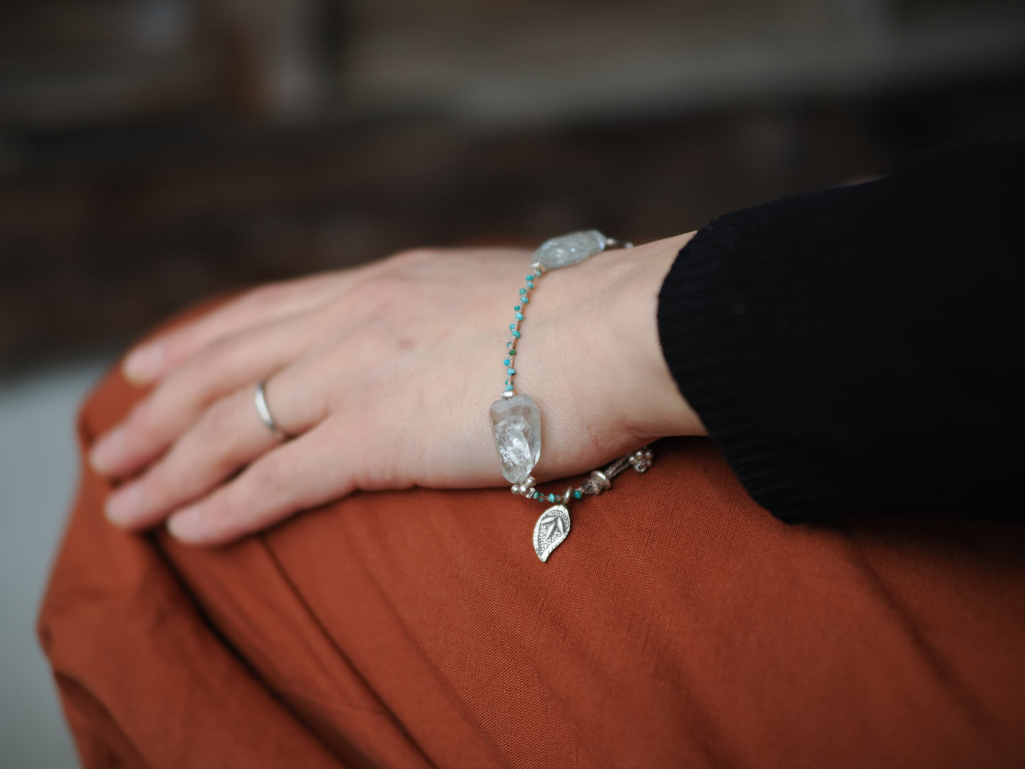 -Aquamarine- turquoise braid