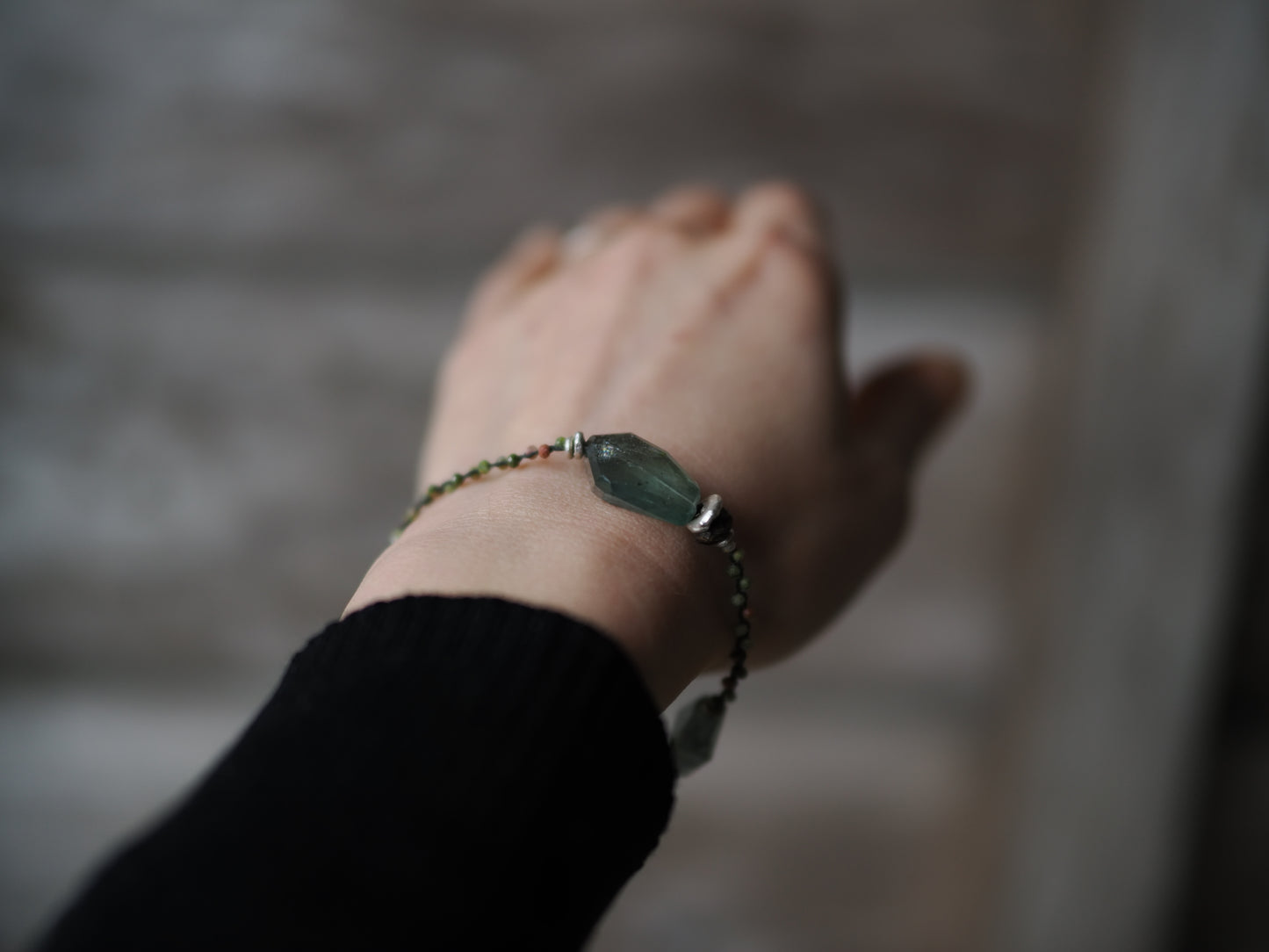 -Fluorite- unakite braid