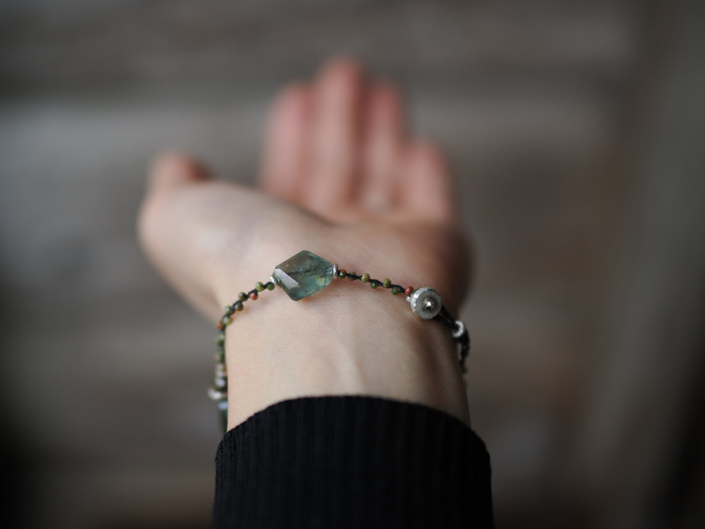 -Fluorite- unakite braid