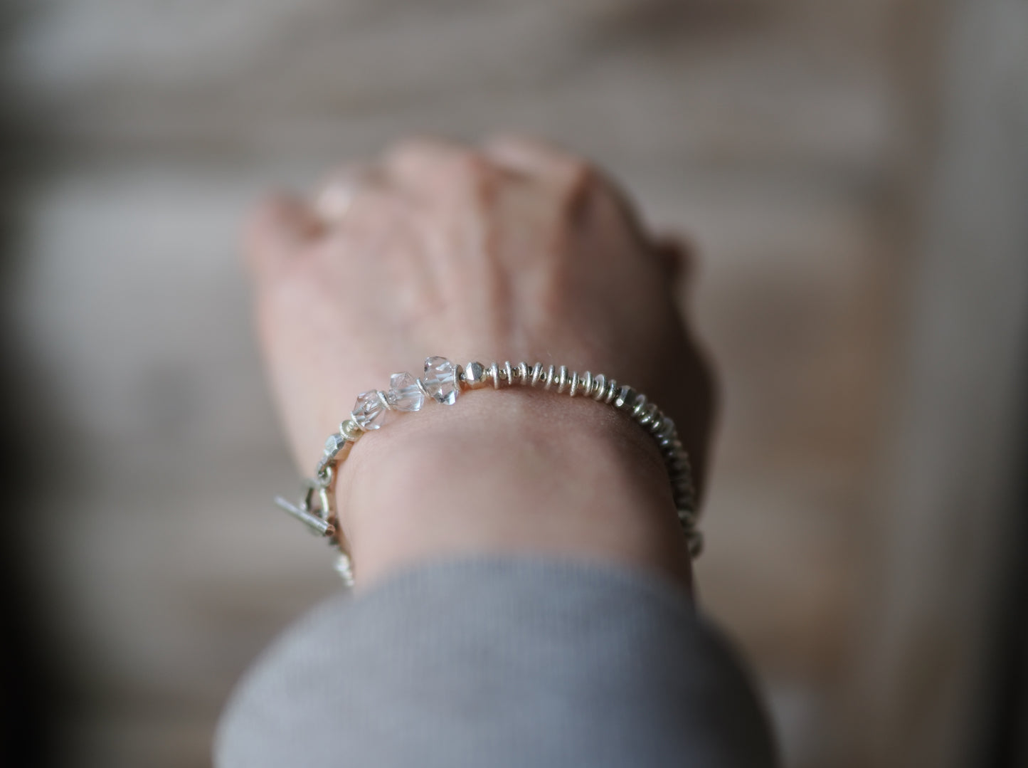 -Herkimer diamond- silver