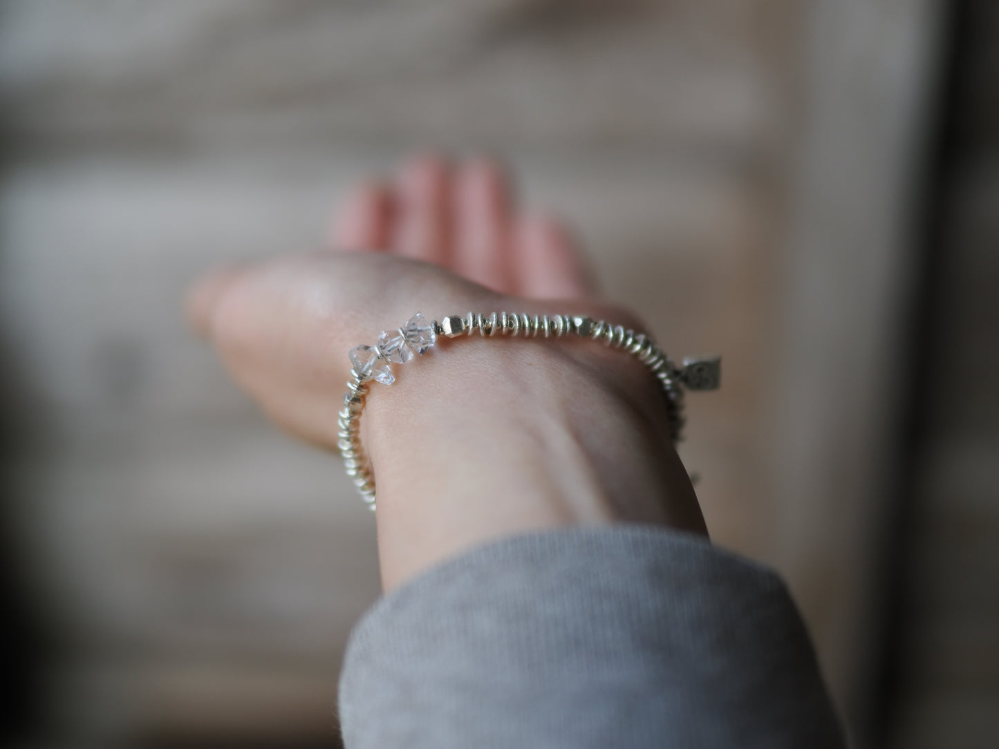 -Herkimer diamond- silver