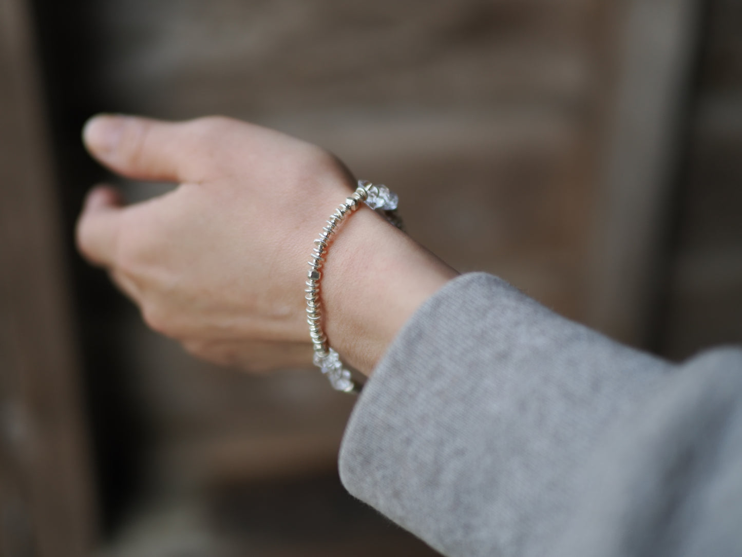-Herkimer diamond- silver