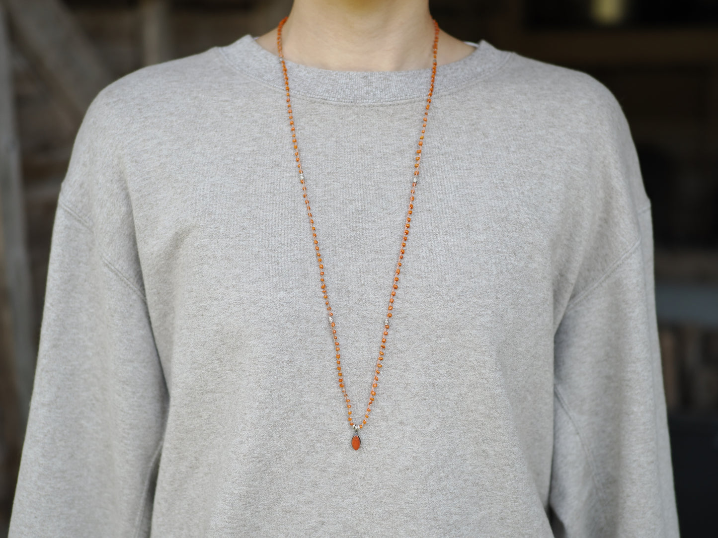 -Coral- 'Bonda beads' braid