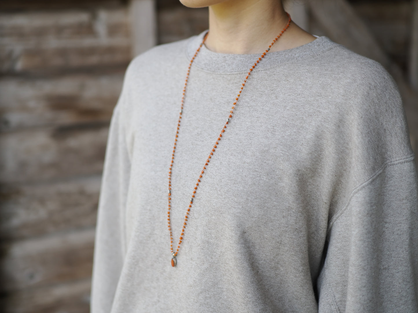 -Coral- 'Bonda beads' braid