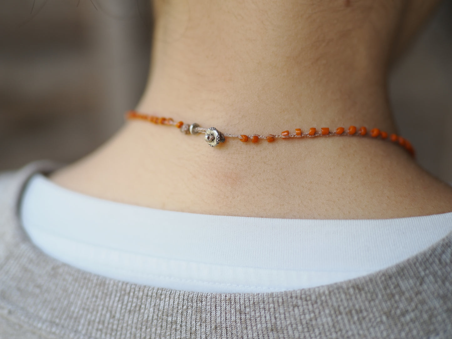 -Coral- 'Bonda beads' braid