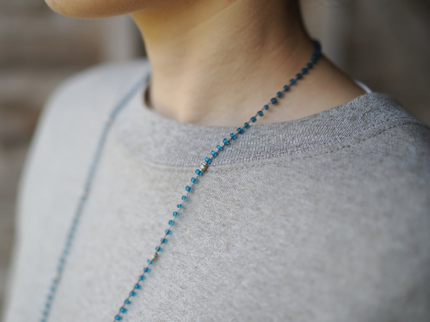 -Silver- 'Bonda beads' braid