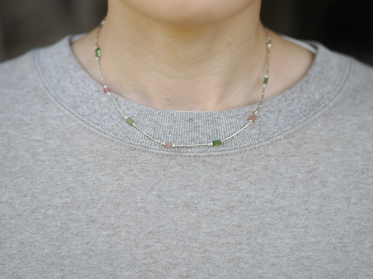 -Tourmaline- silver choker
