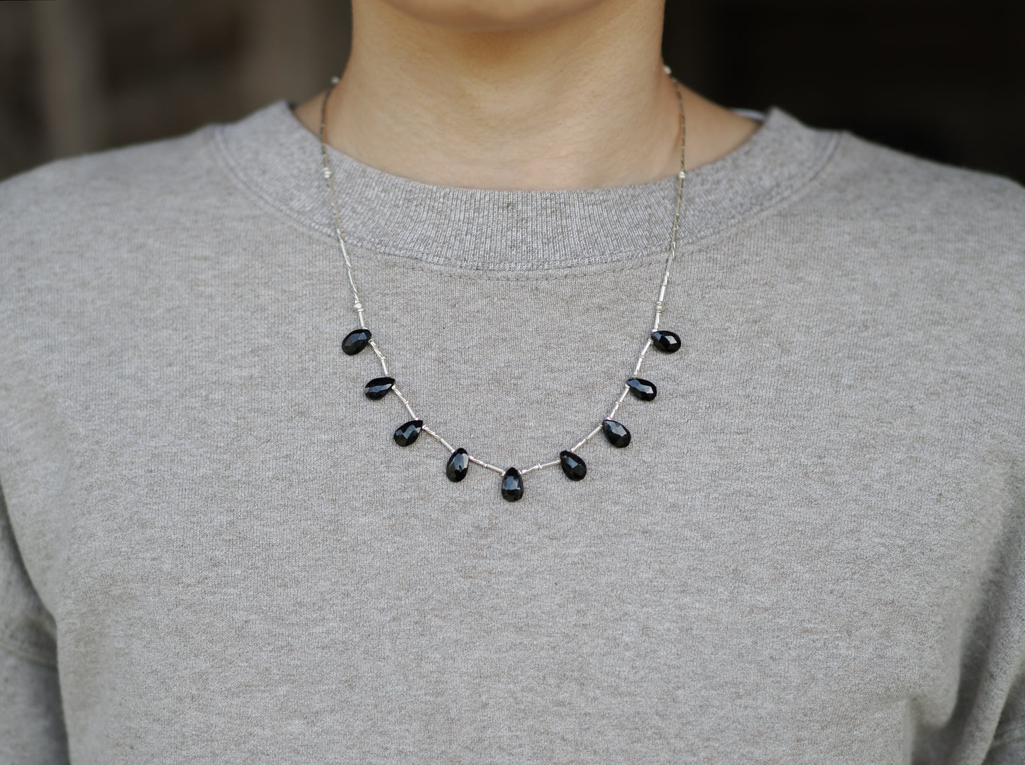 -Black spinel- silver BIB