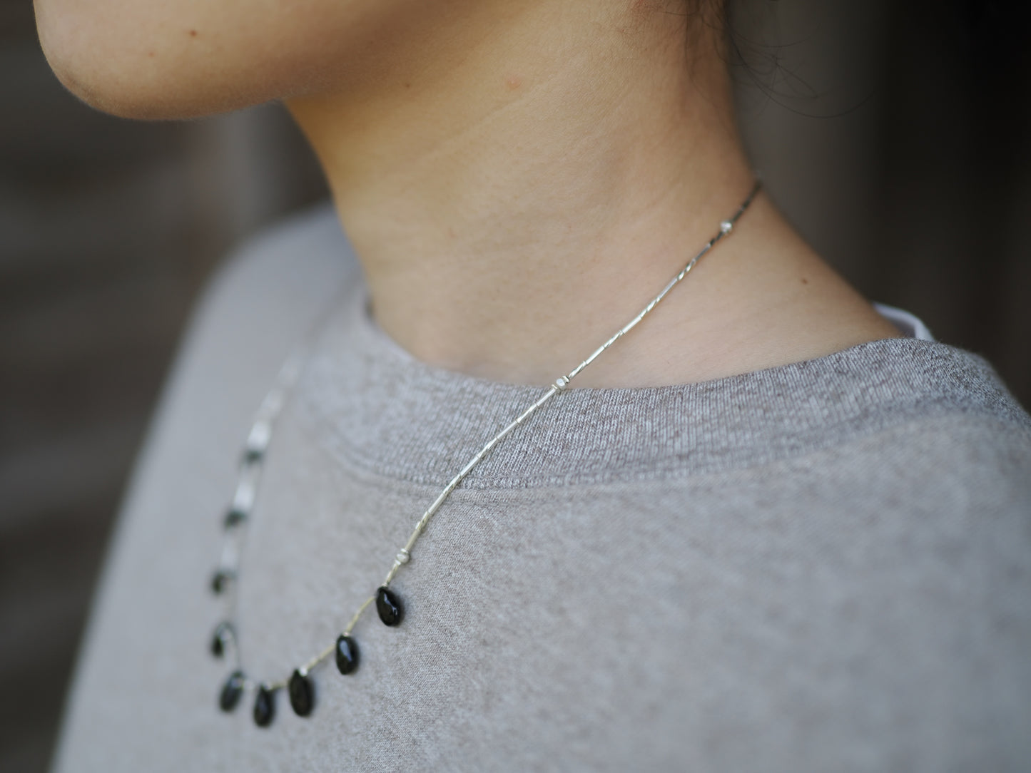 -Black spinel- silver BIB