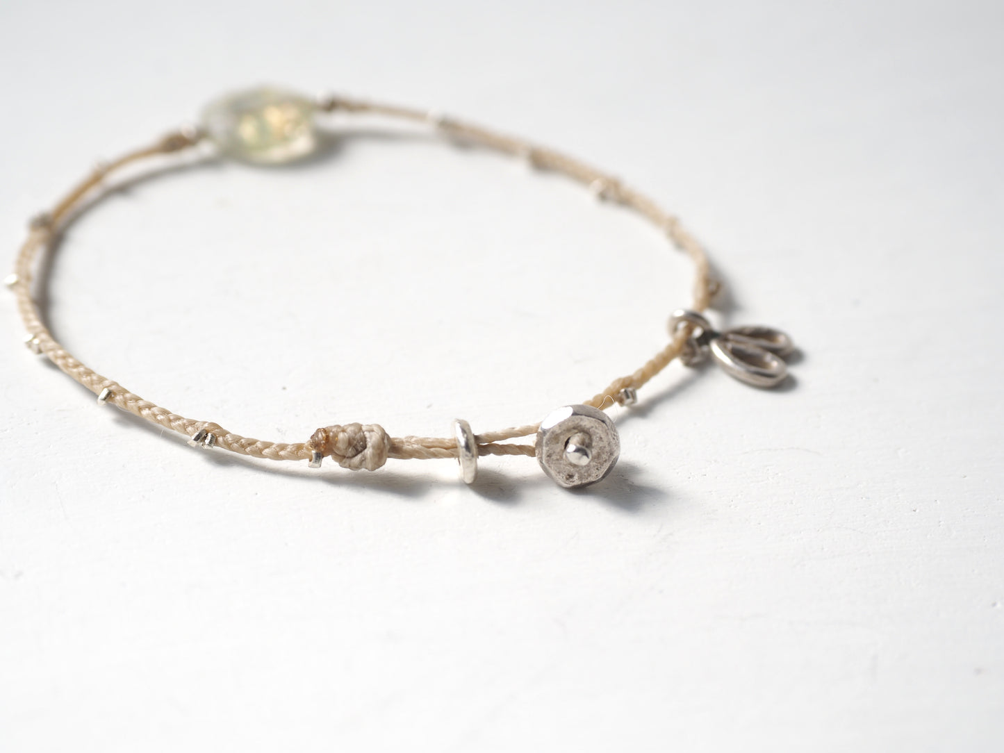 -Tourmaline quartz- braid bracelet