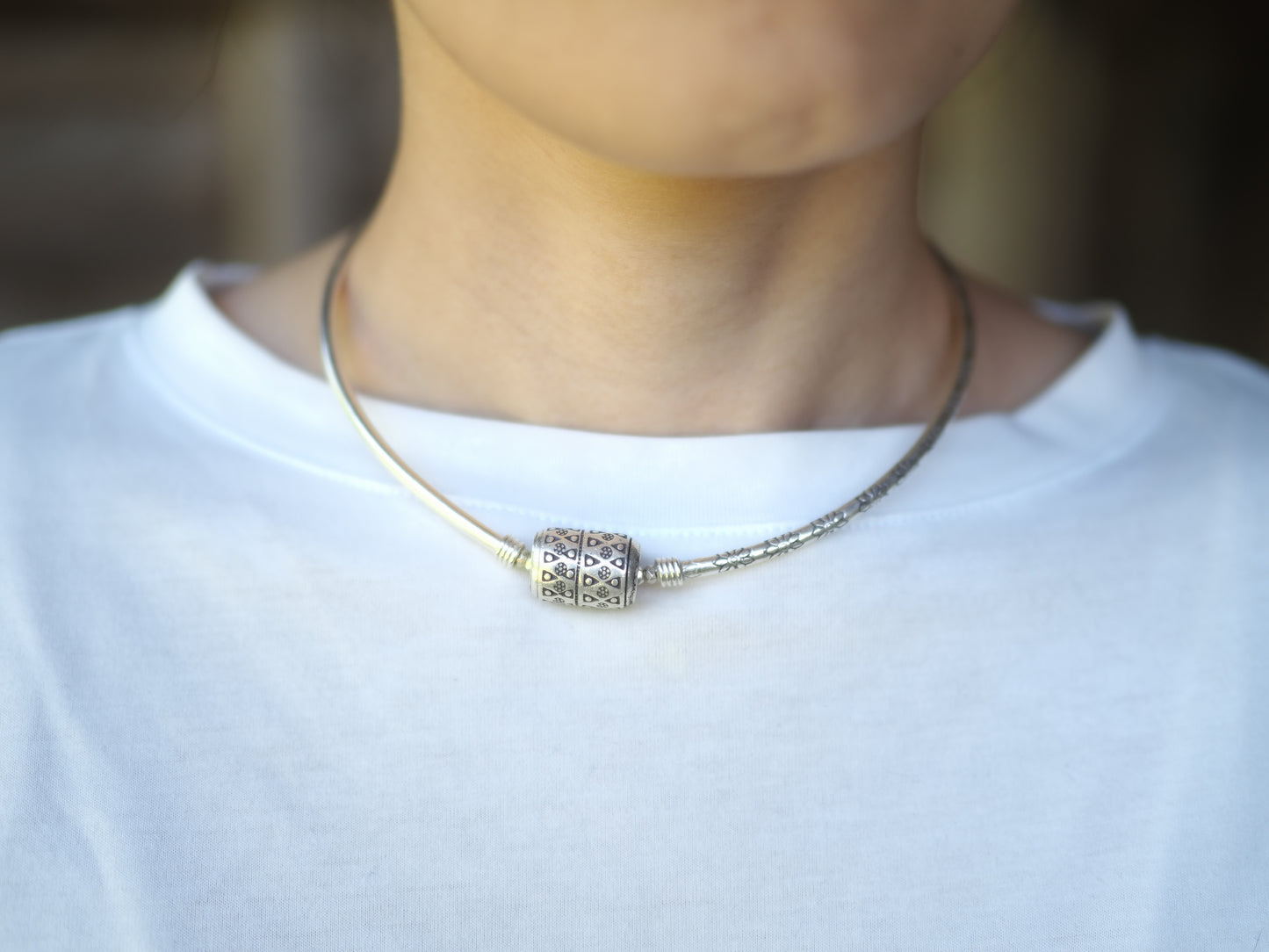 -Karensilver- long tube choker
