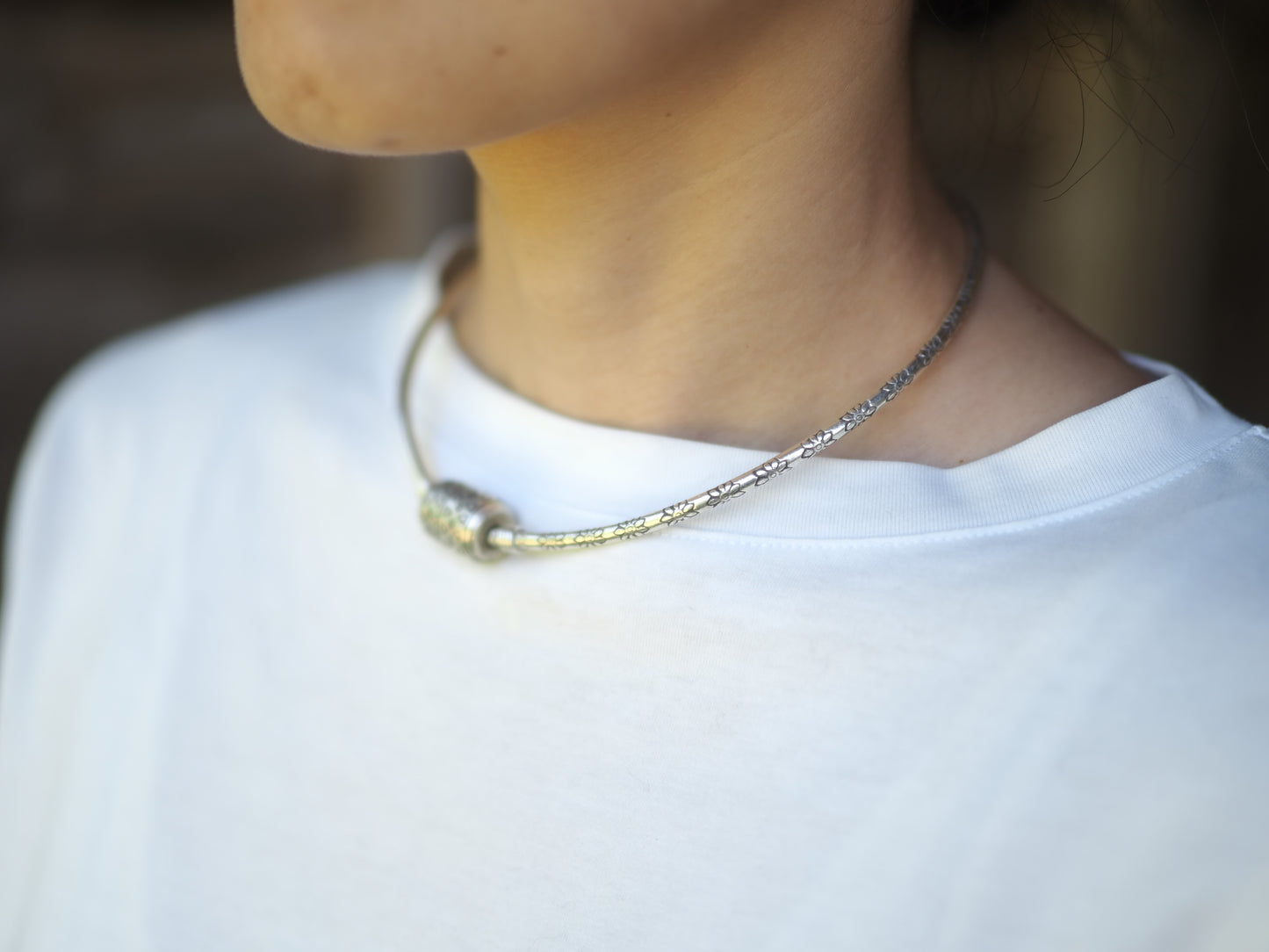 -Karensilver- long tube choker