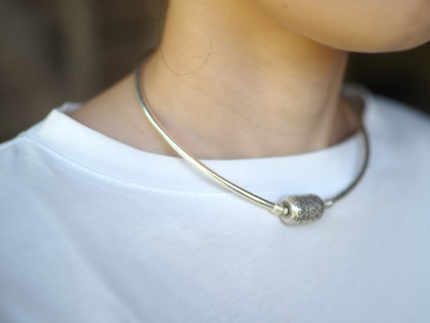 -Karensilver- long tube choker