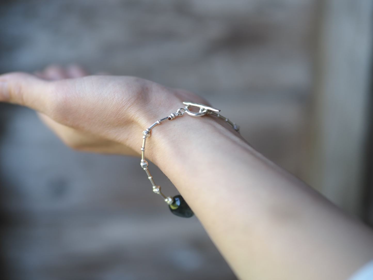 -Moss aquamarine- silver
