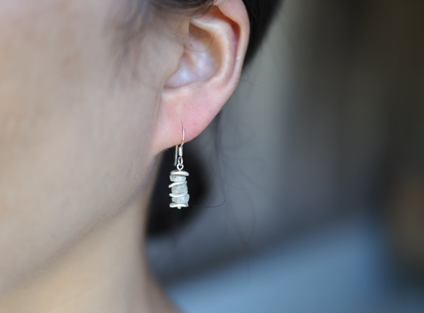 -moonstone・silver- hooks