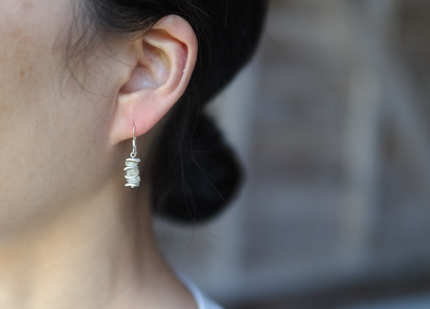 -moonstone・silver- hooks