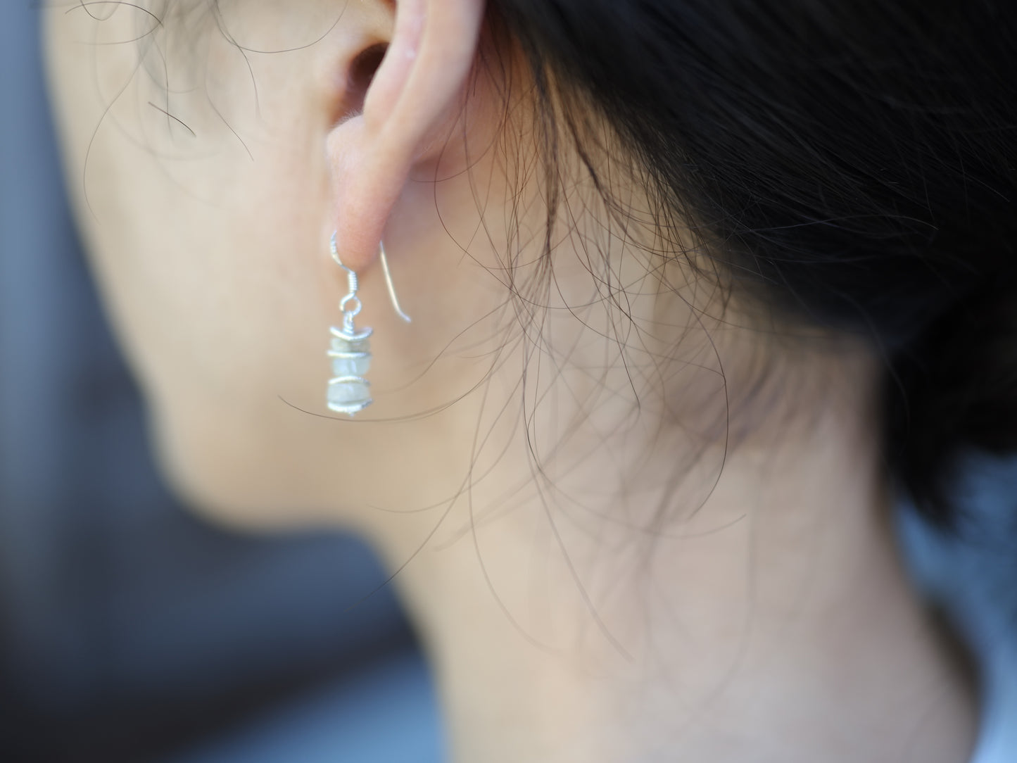 -moonstone・silver- hooks