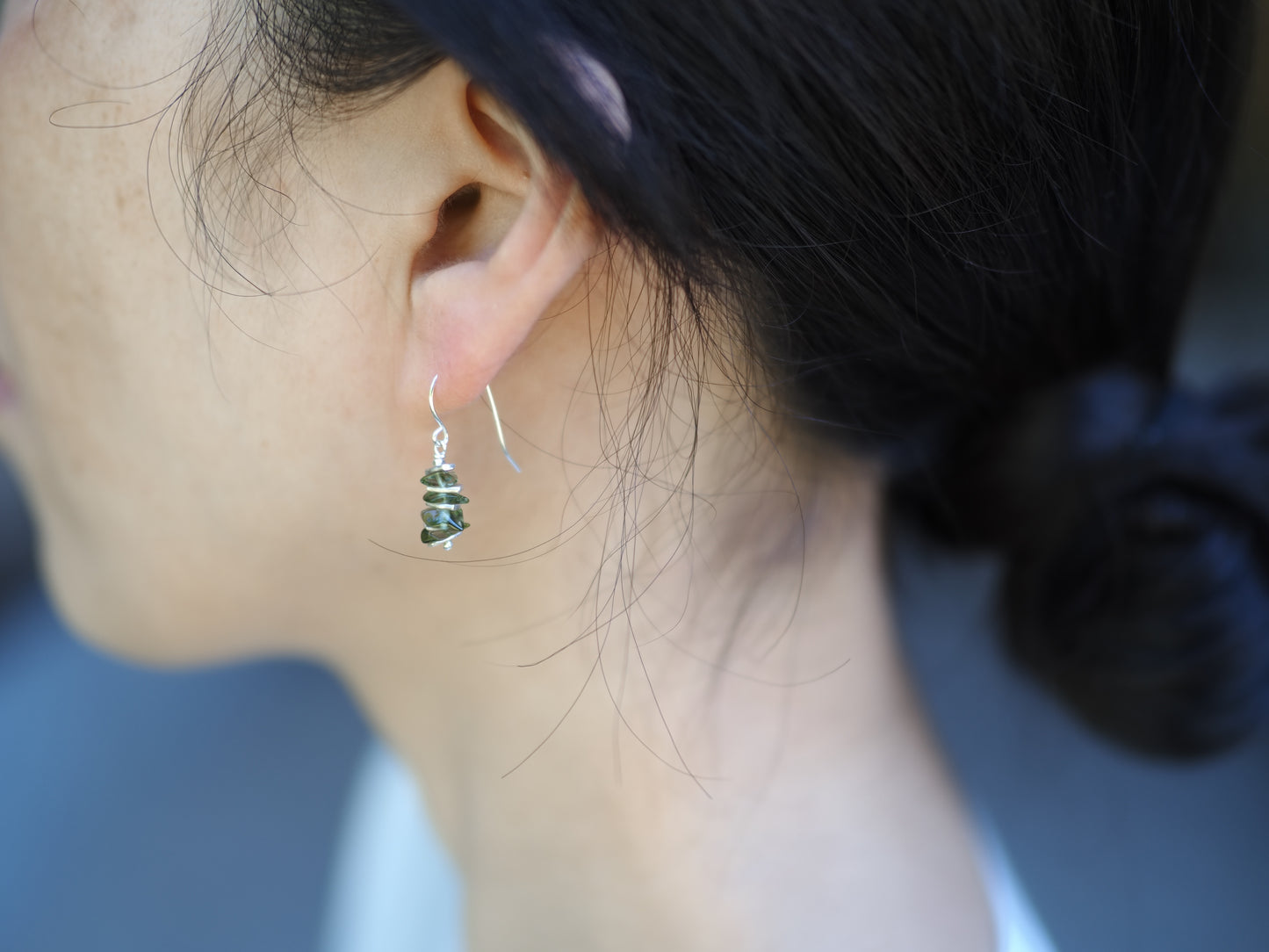 -Moldavite・silver-hooks