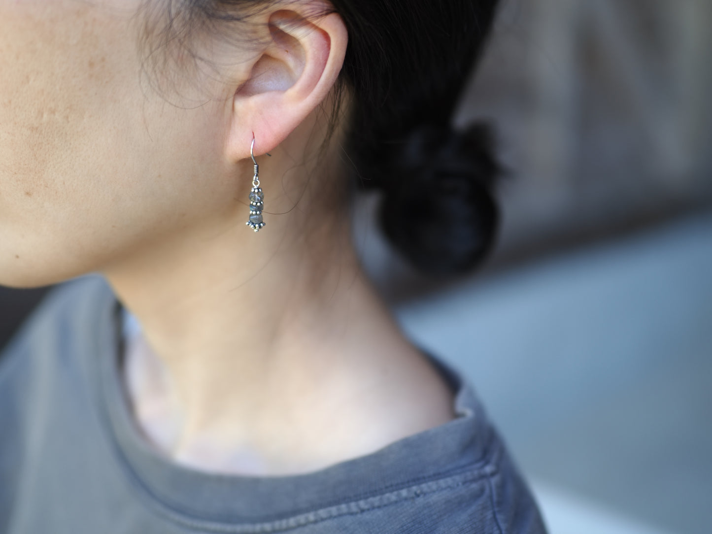 -labradorite・silver- hooks
