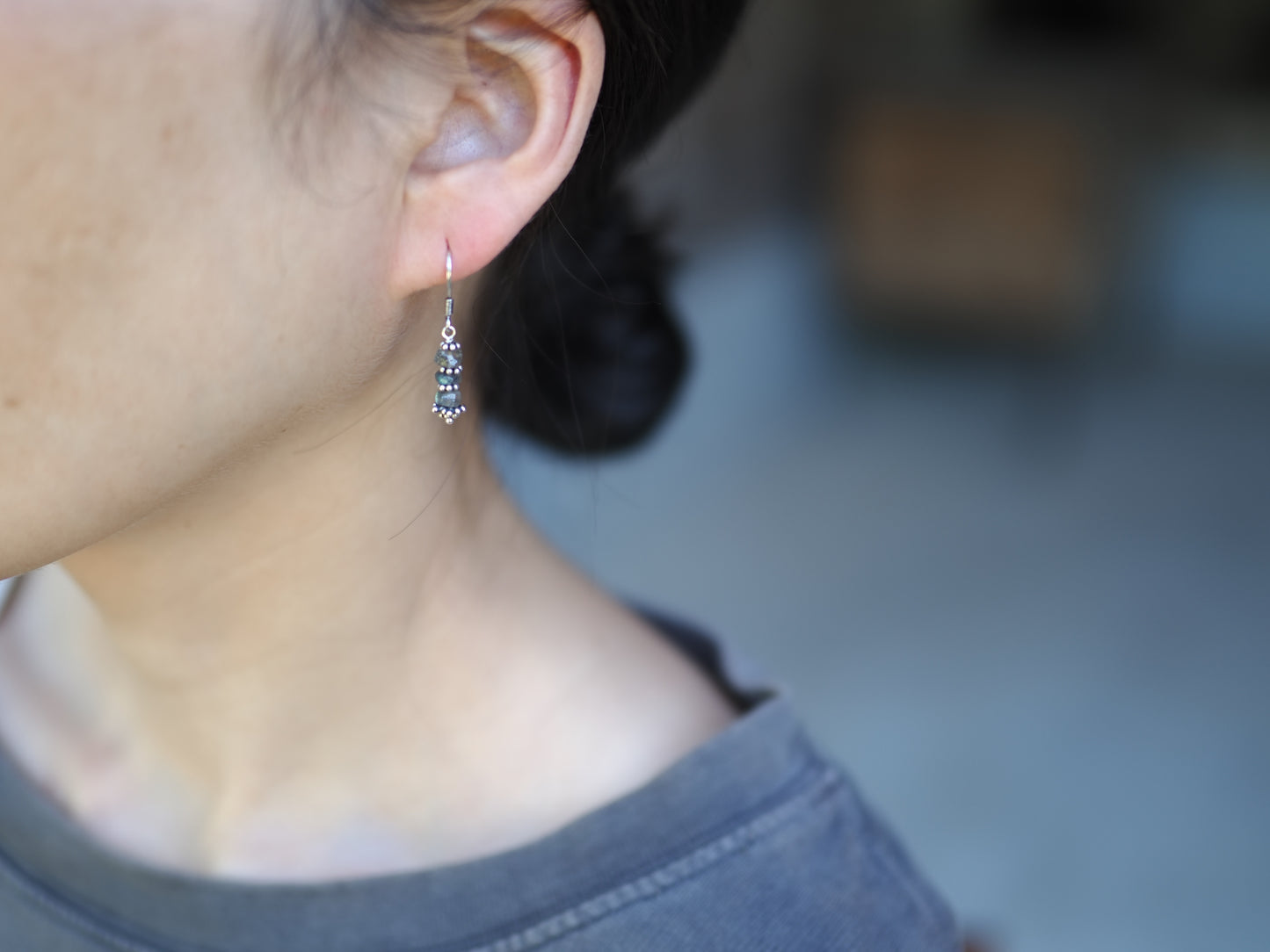 -labradorite・silver- hooks