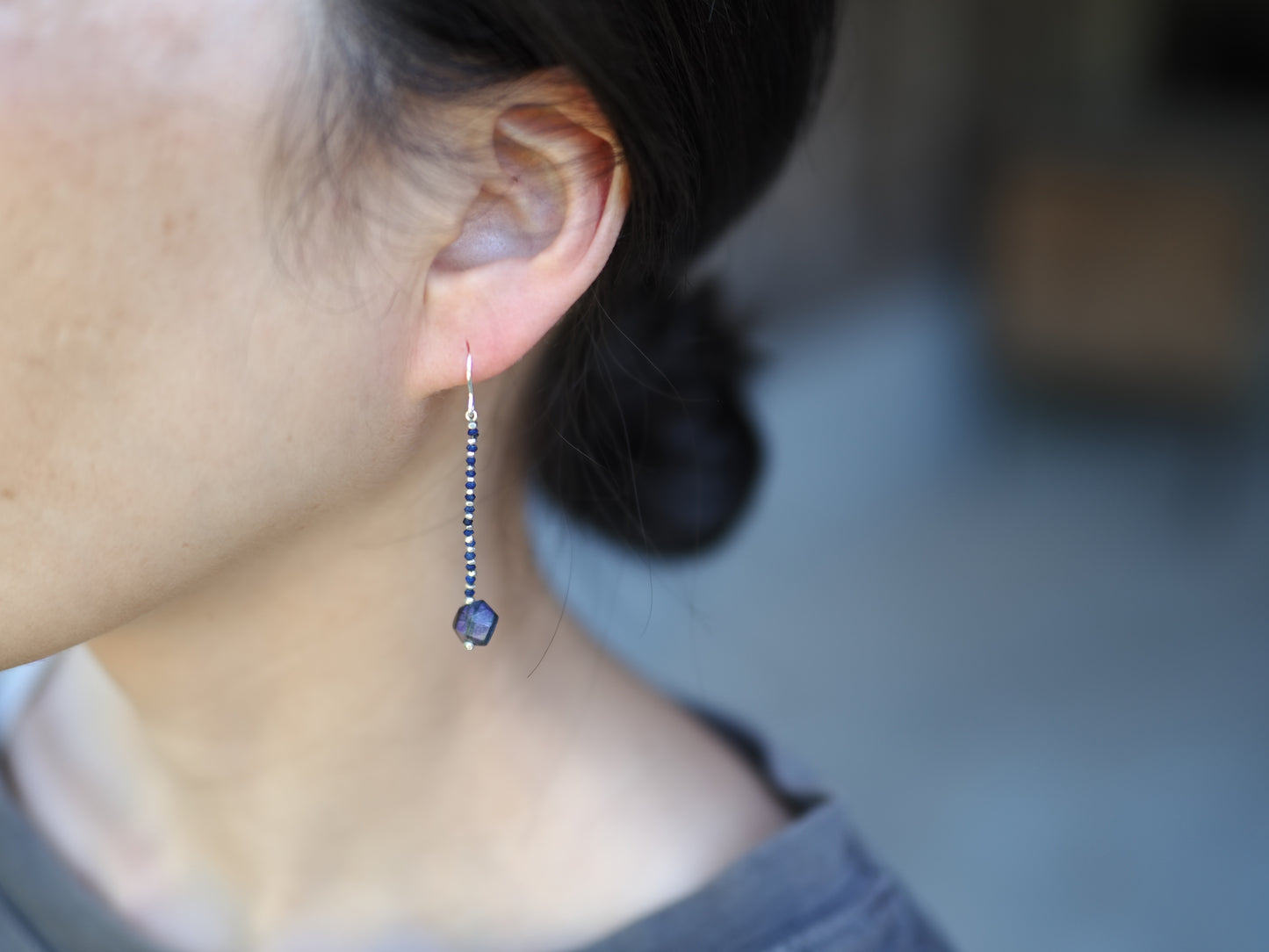 -Sugilite- 'lapis lazuli・silver' long line_hooks