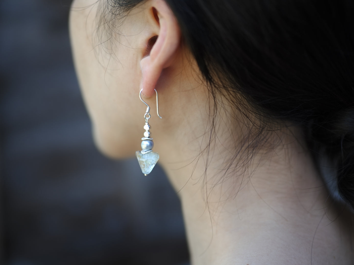 -Aquamarine・Pearl・Silver- hooks