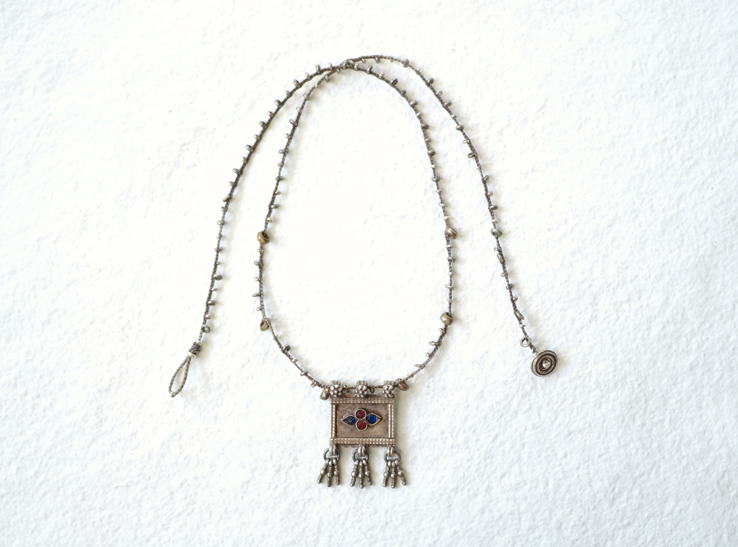 -Rajasthan silver- ''afgan silver' braid pendant