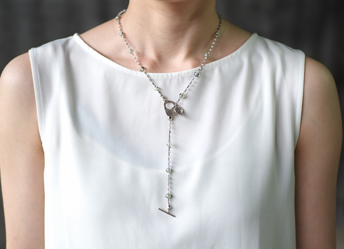 -Eye beads・Howlite- braid mantel necklace