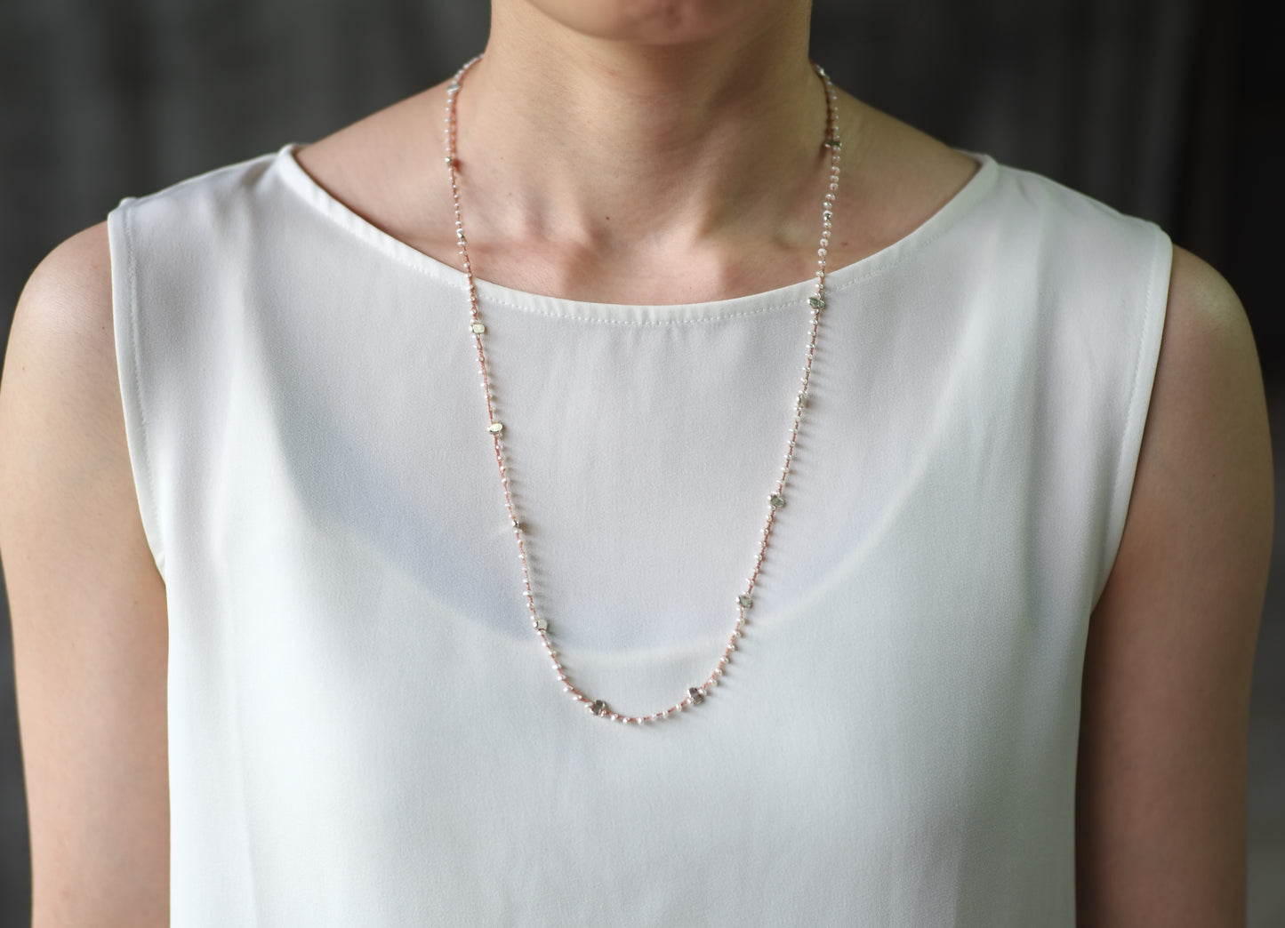 -Pearl- braid mantel necklace