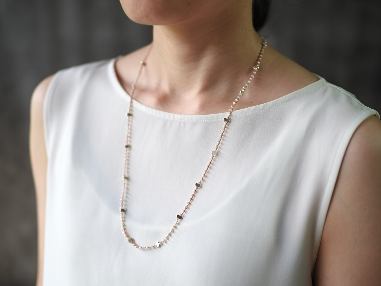 -Pearl- braid mantel necklace