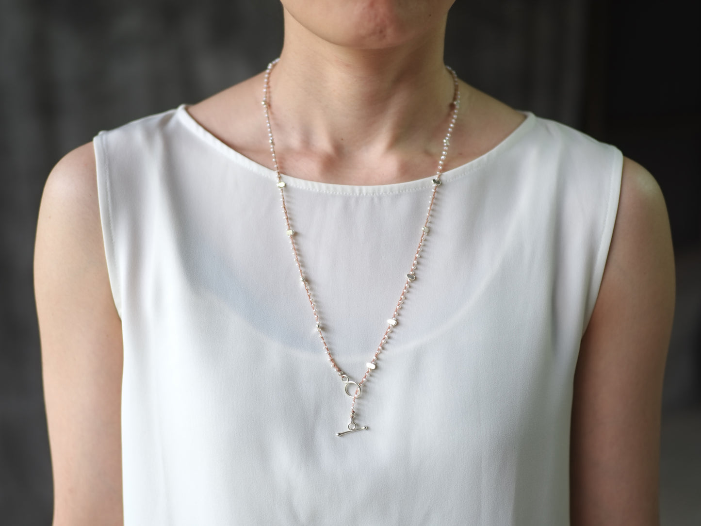 -Pearl- braid mantel necklace