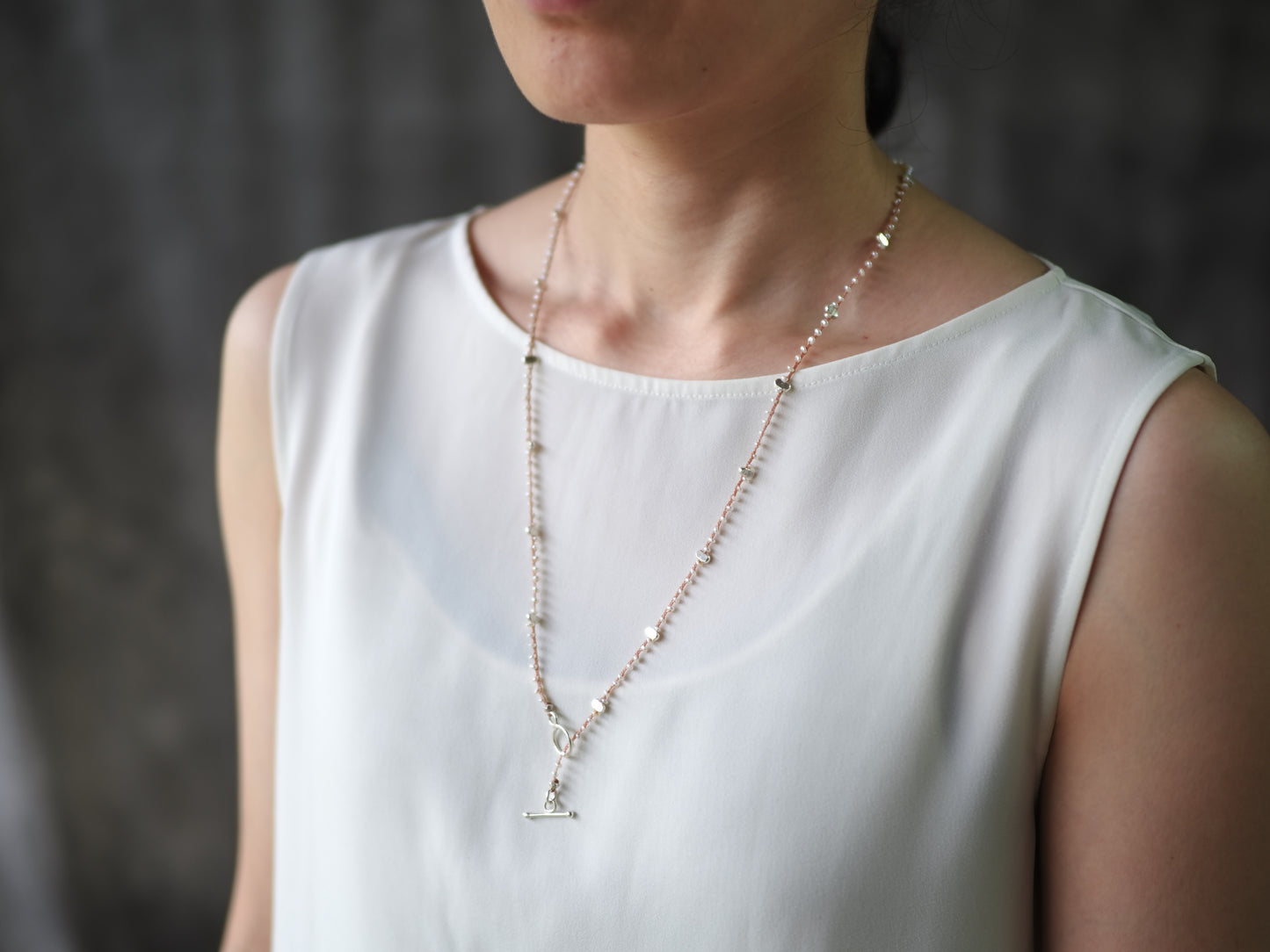 -Pearl- braid mantel necklace
