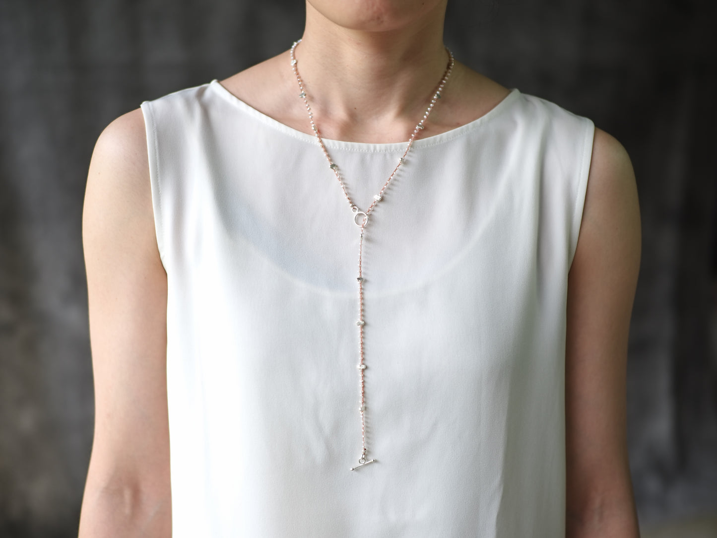 -Pearl- braid mantel necklace