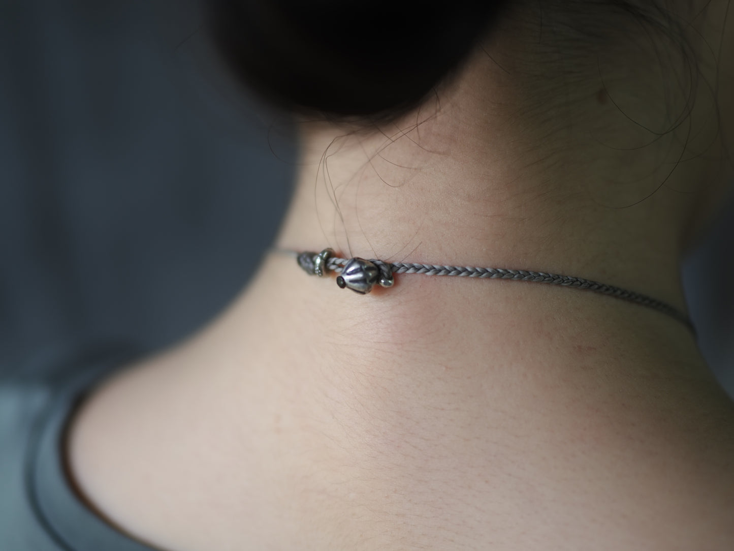 -"11_faces"Rudraksha・India old silver- code necklace