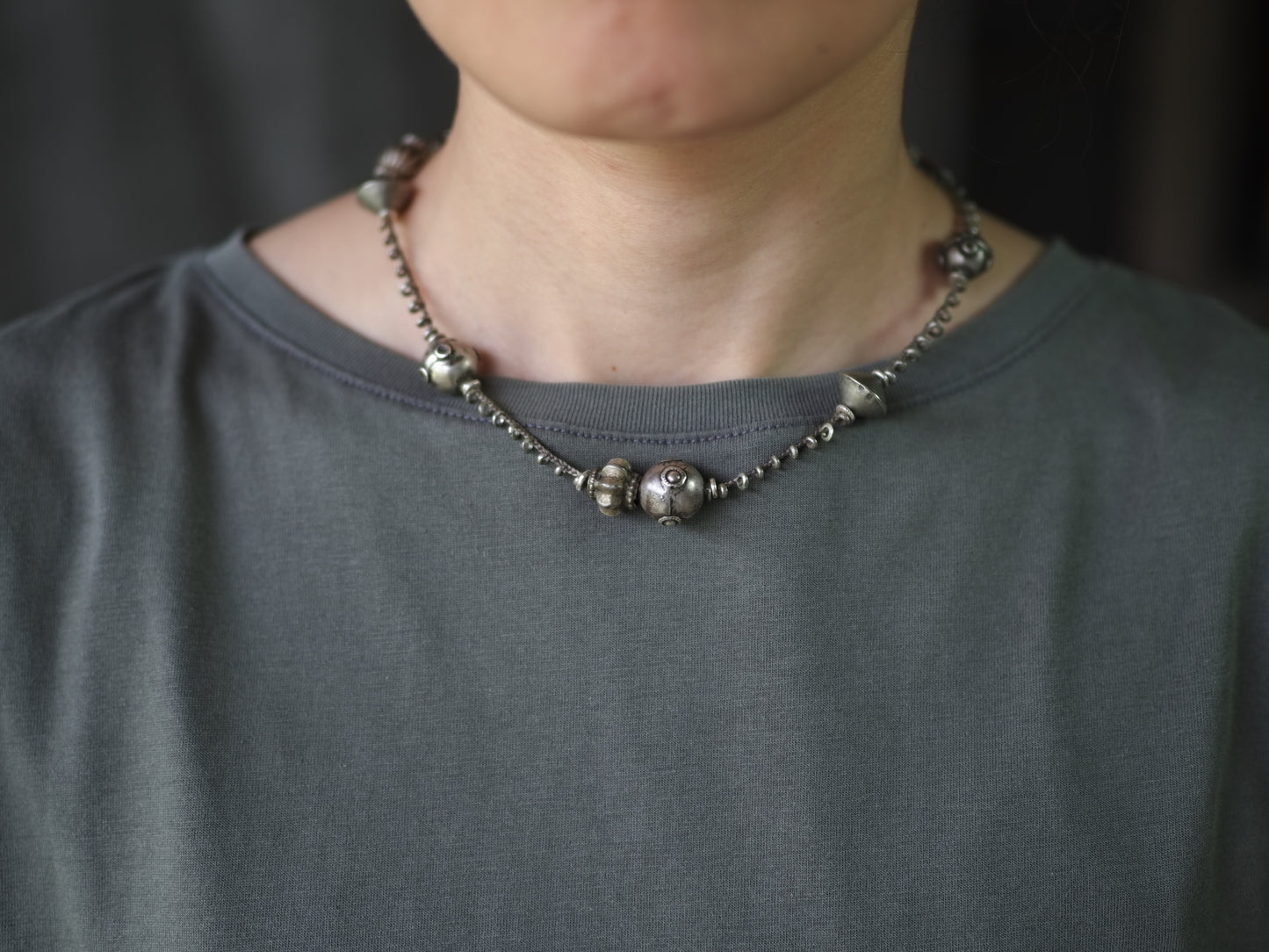 -Afgan old silver- braid necklace