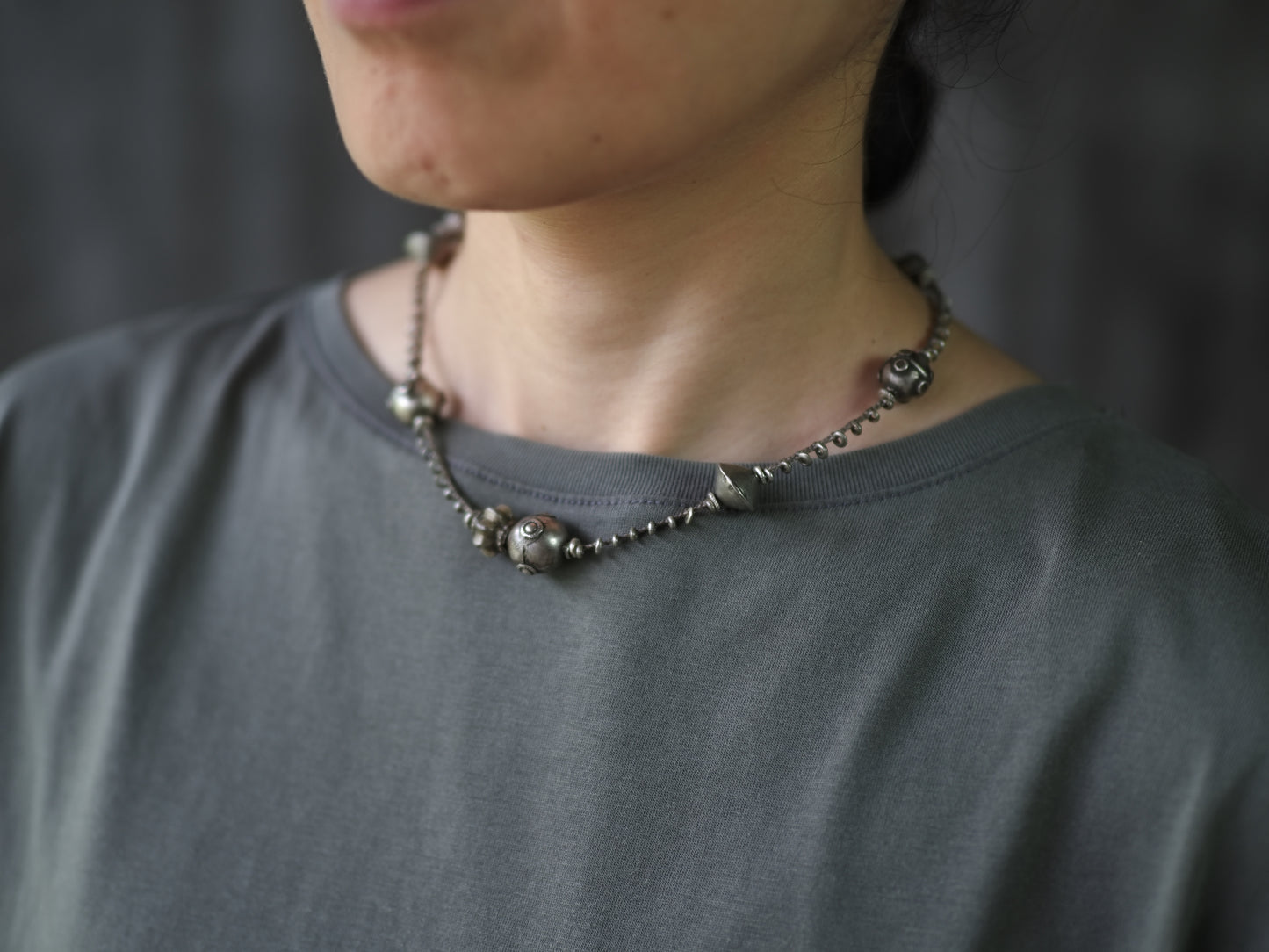 -Afgan old silver- braid necklace
