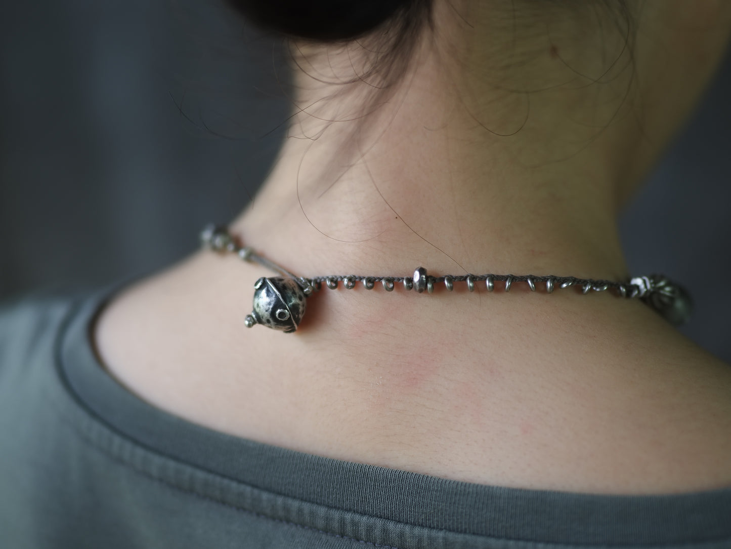 -Afgan old silver- braid necklace