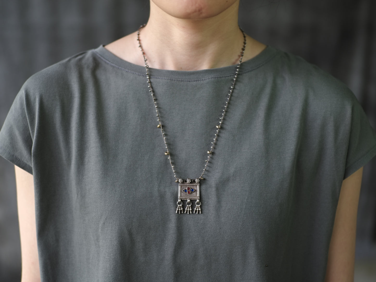 -Rajasthan silver- ''afgan silver' braid pendant