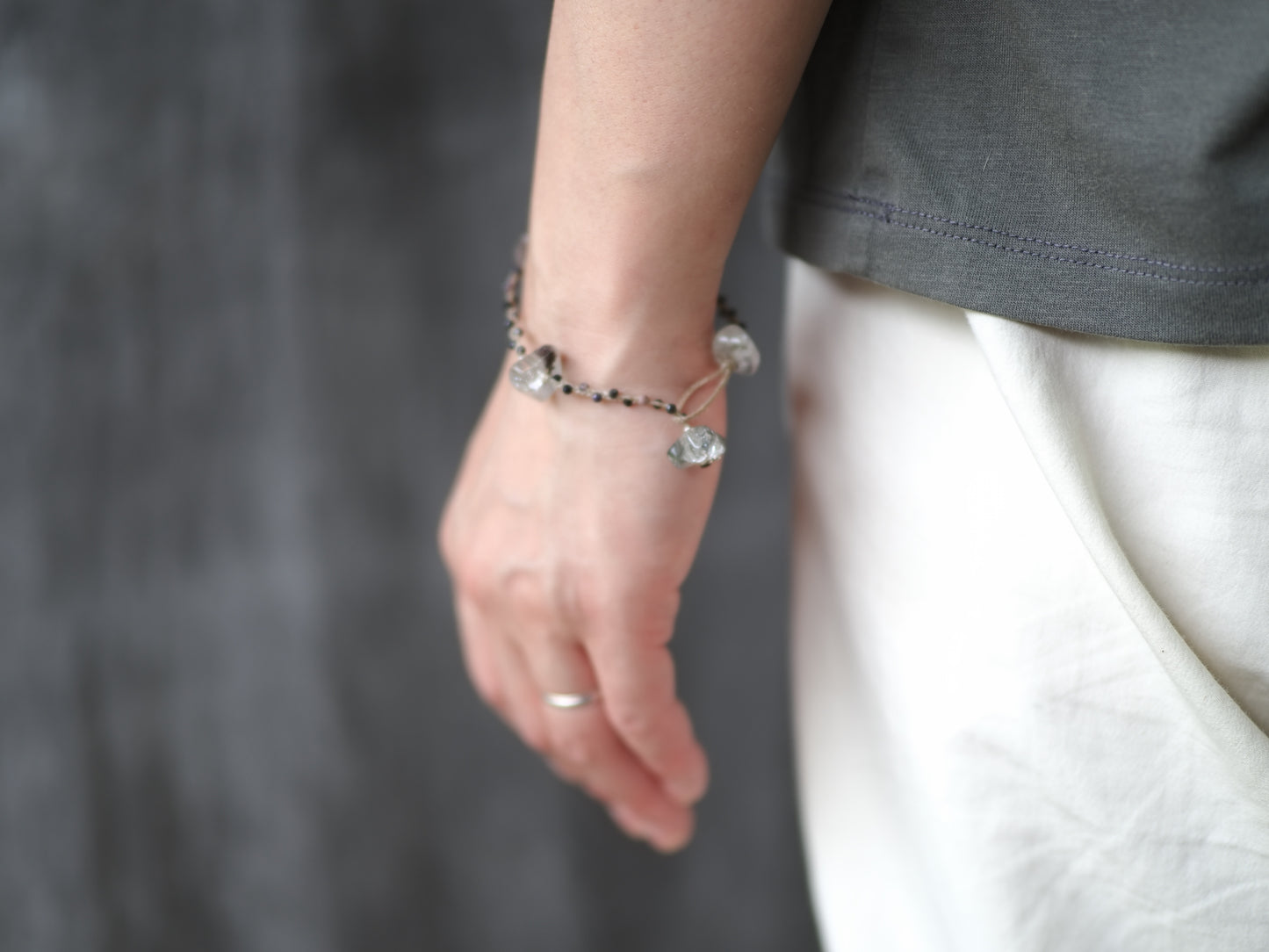 -Moss quartz- braid