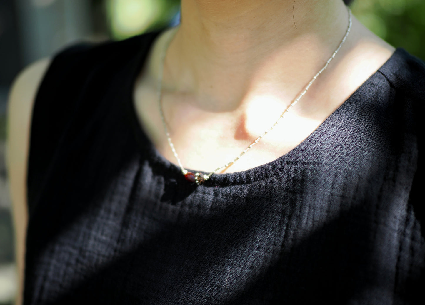 -Garnet・Smoky quartz- silver