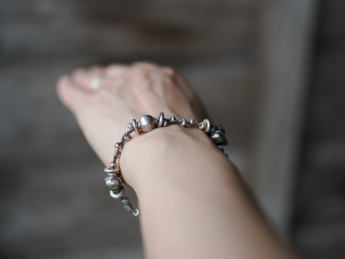 -India old silver・Karensilver- braid bracelet