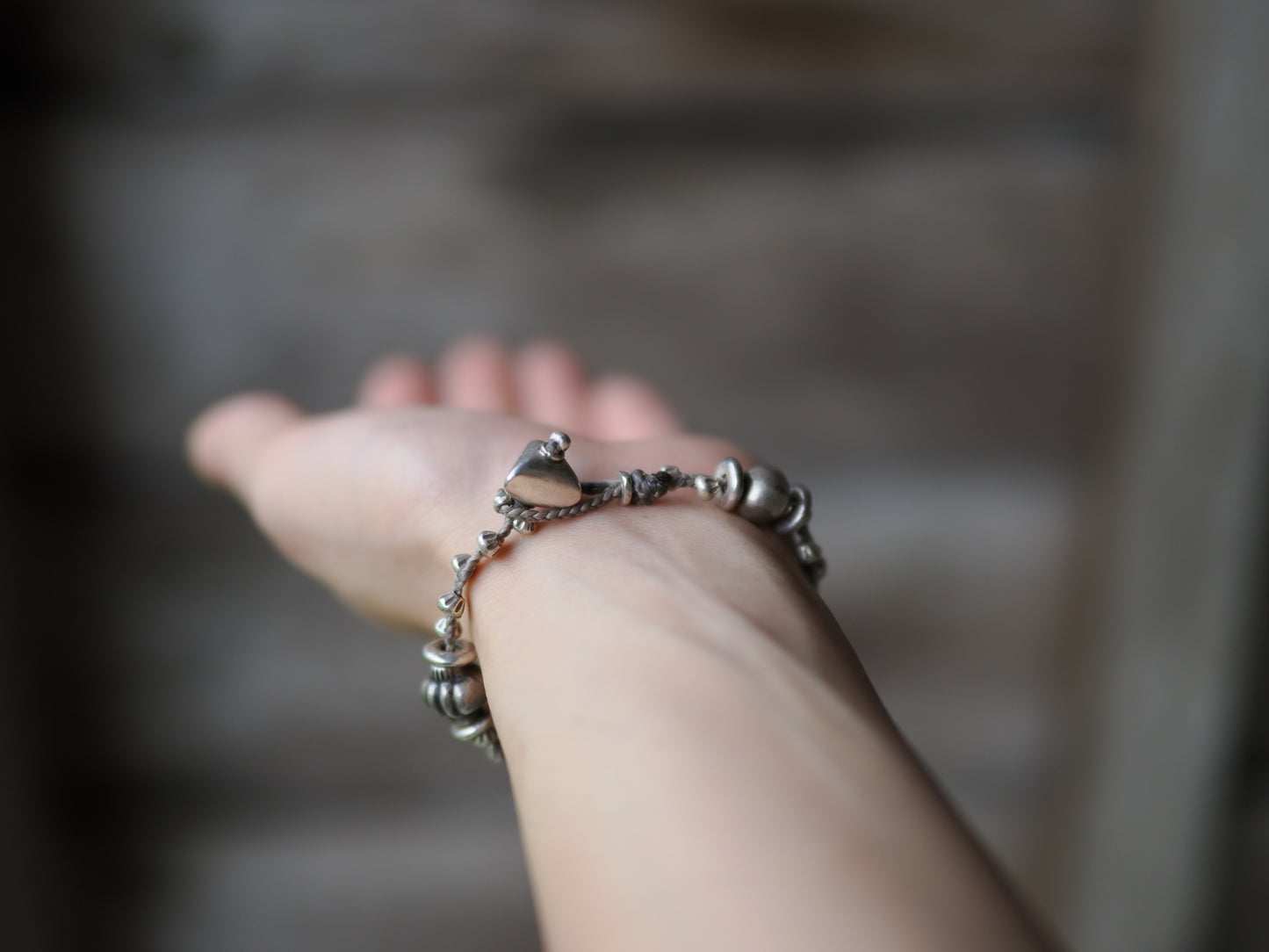 -India old silver・Karensilver- braid bracelet